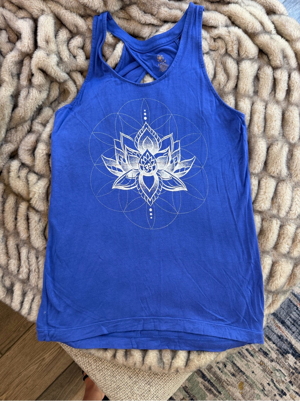 GAIAM Royal Blue Lotus Racerback Tank